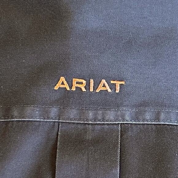 Ariat Men’s Shirt Solid Twill Brown Orange Button Down Long Sleeves 2012 - Picture 5 of 12